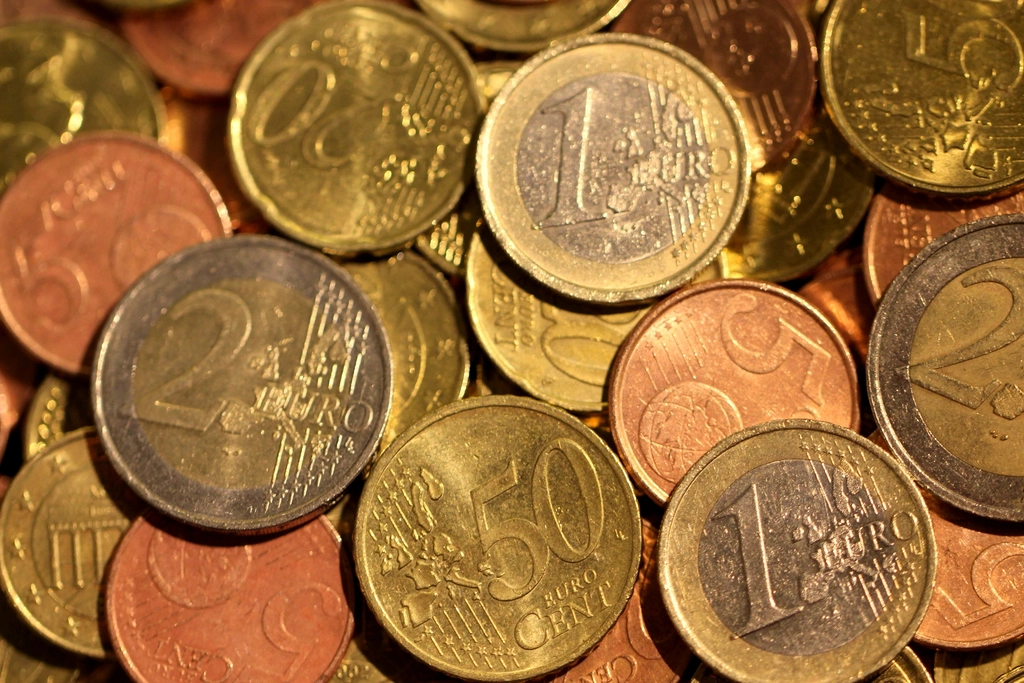 Euro coins, money & banking